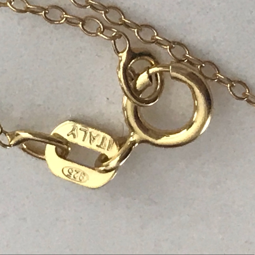 10k GOLD plated Heart Pave Necklace 925 silver - Picture 5 of 13